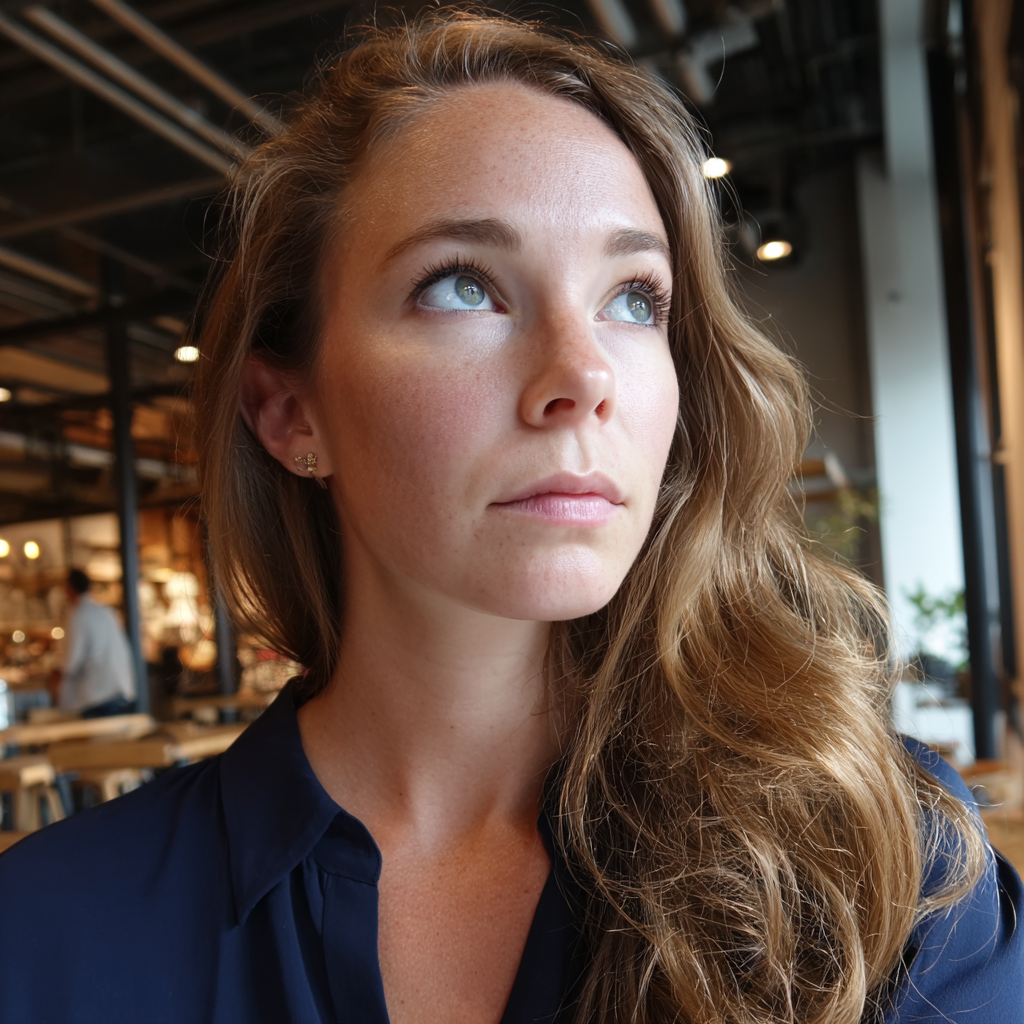 Eine Frau, die in einem Café steht | Quelle: Midjourney