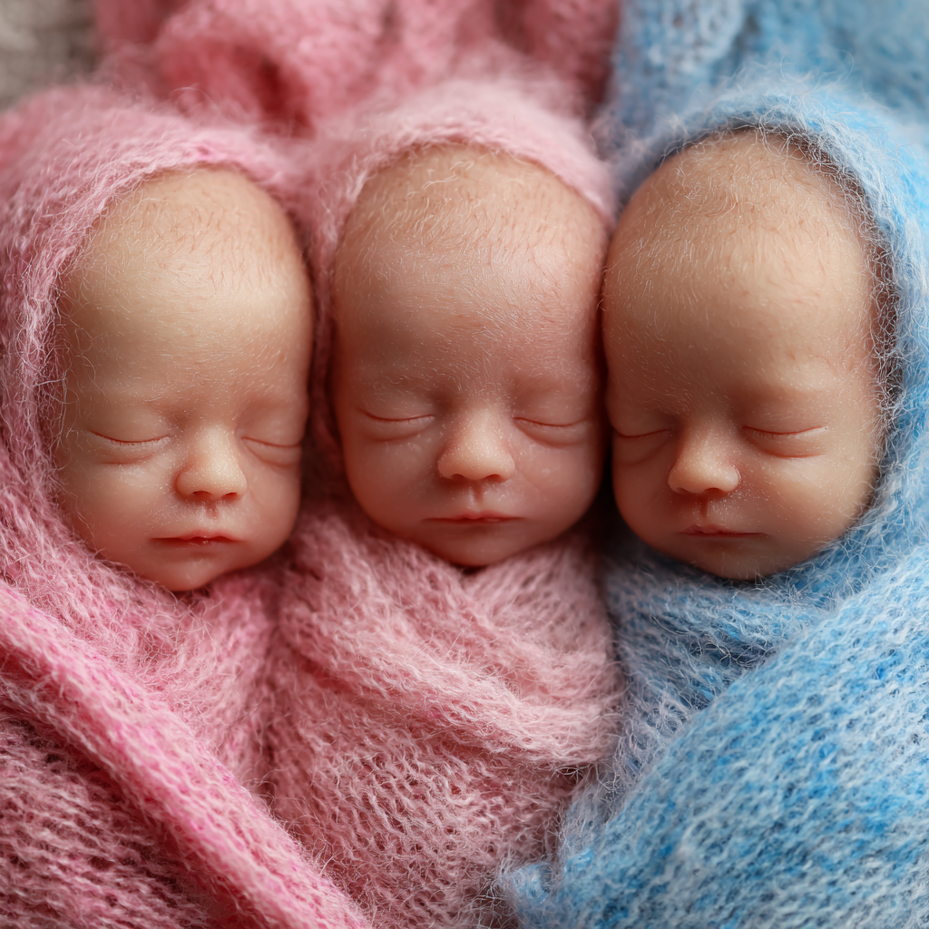 Drei bezaubernde Babys schlafen tief und fest | Quelle: Midjourney