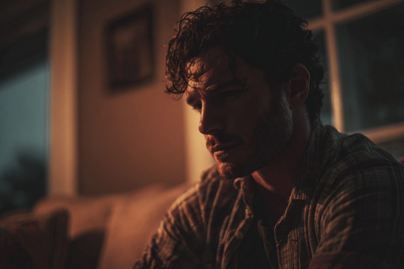 Ein Mann sitzt auf einer Couch | Quelle: Midjourney