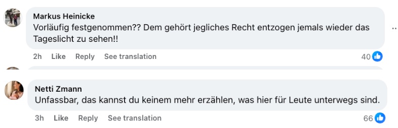 Geschockte Reaktion von Nutzern | Quelle: Facebook/Bild