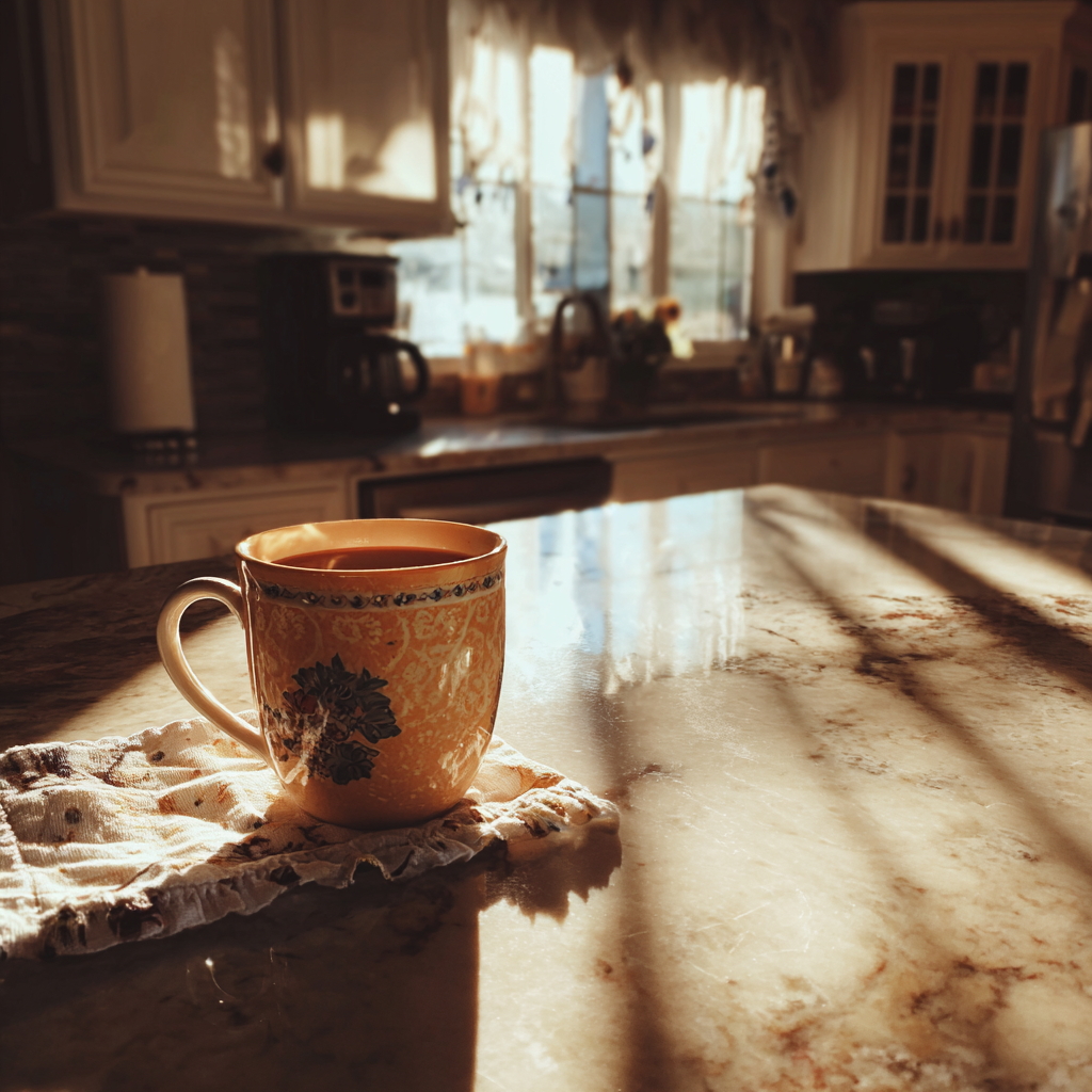 Eine Tasse Kaffee auf einem Tisch | Quelle: Midjourney
