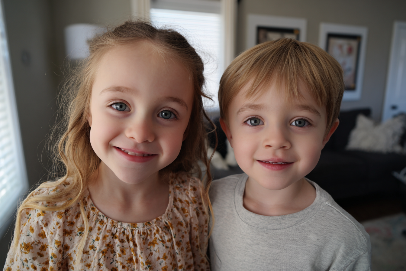 Kinder stehen zusammen | Quelle: Midjourney