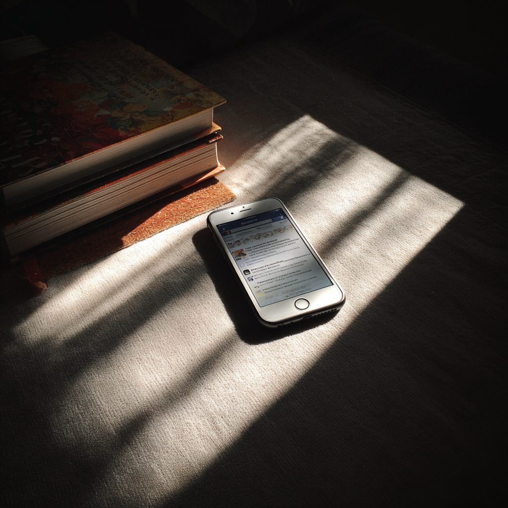 Ein Mobiltelefon auf einem Tisch | Quelle: Midjourney