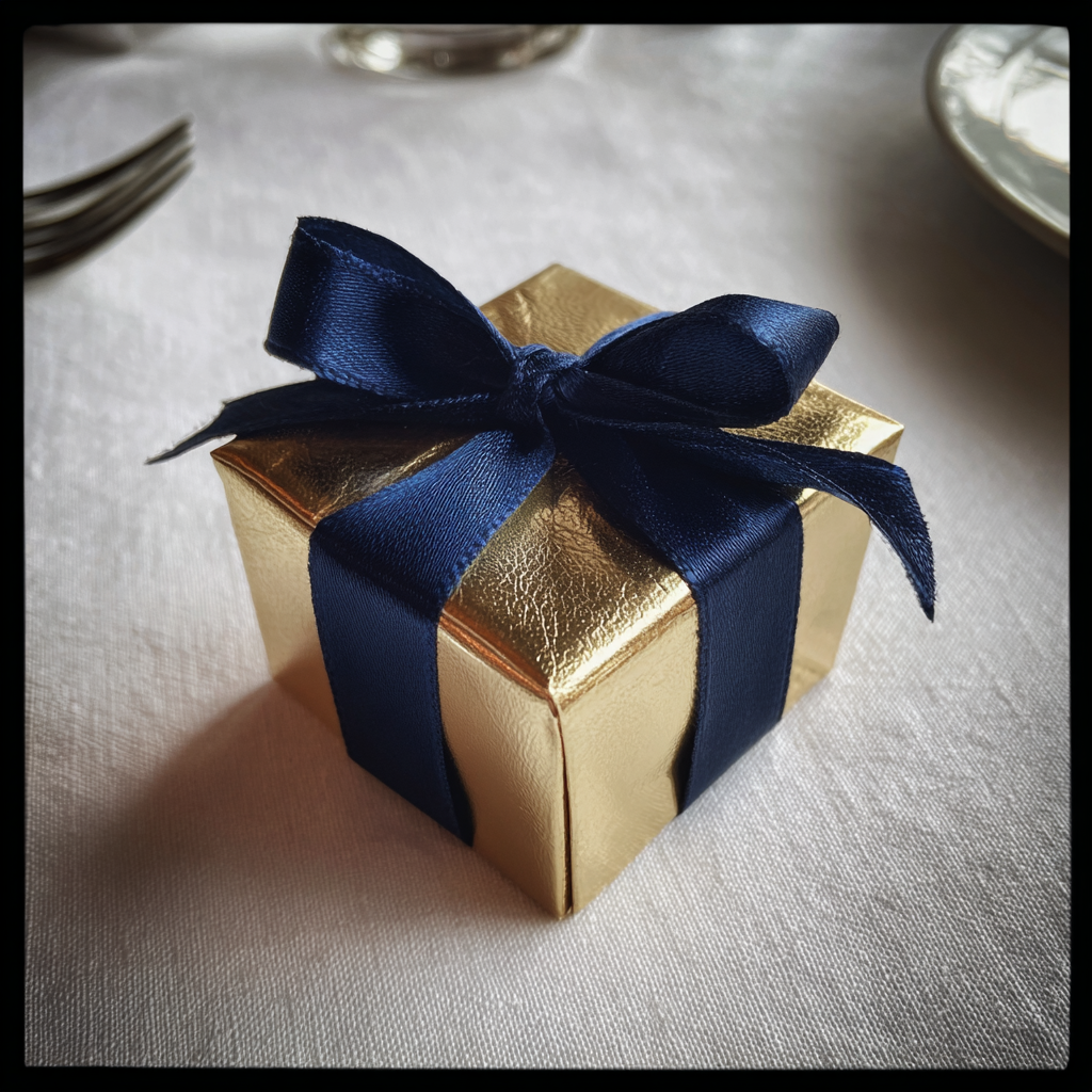 Ein Geschenk auf einem Tisch | Quelle: Midjourney