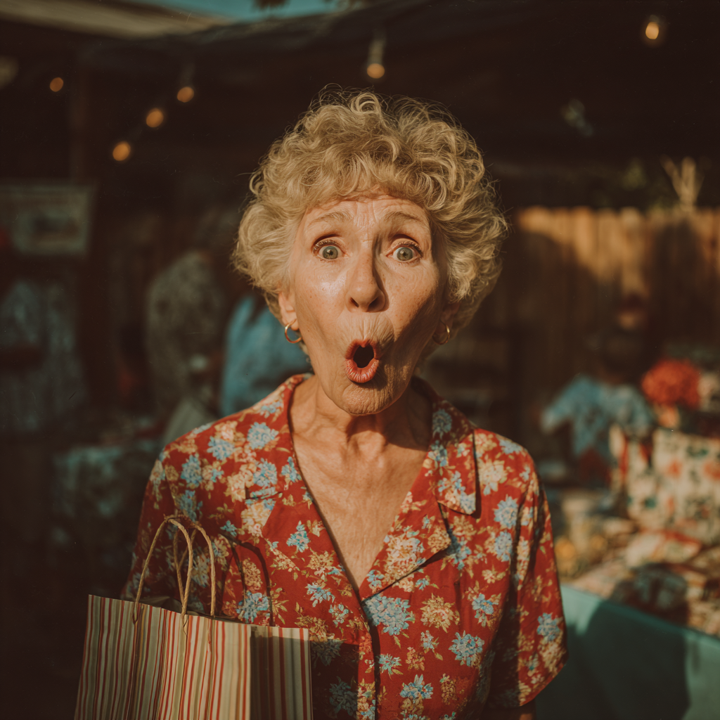 Eine schockierte Frau auf einer Party | Quelle: Midjourney