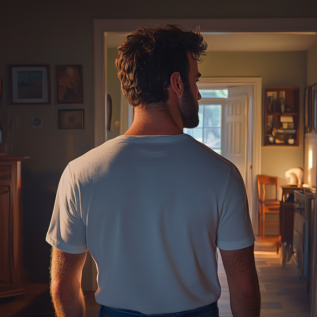 Ein Mann auf dem Weg zur Tür | Quelle: Midjourney