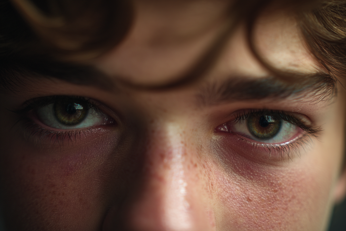 Eine Nahaufnahme der Augen eines Jungen | Quelle: Midjourney