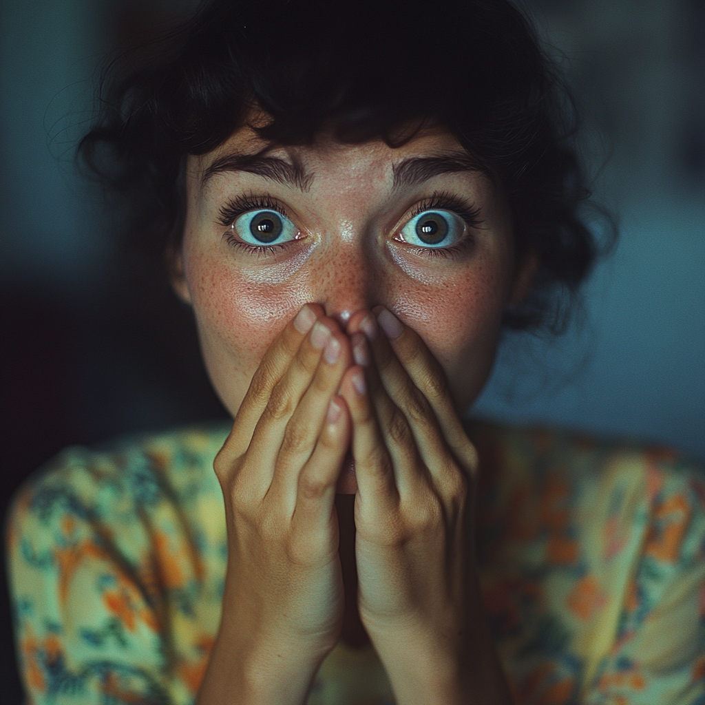 Eine aufgeregte Frau | Quelle: Midjourney