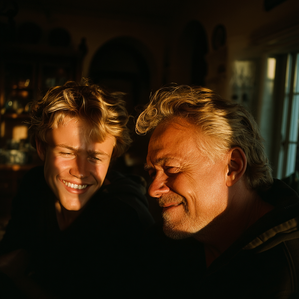 Ein glücklicher Vater und sein Sohn | Quelle: Midjourney