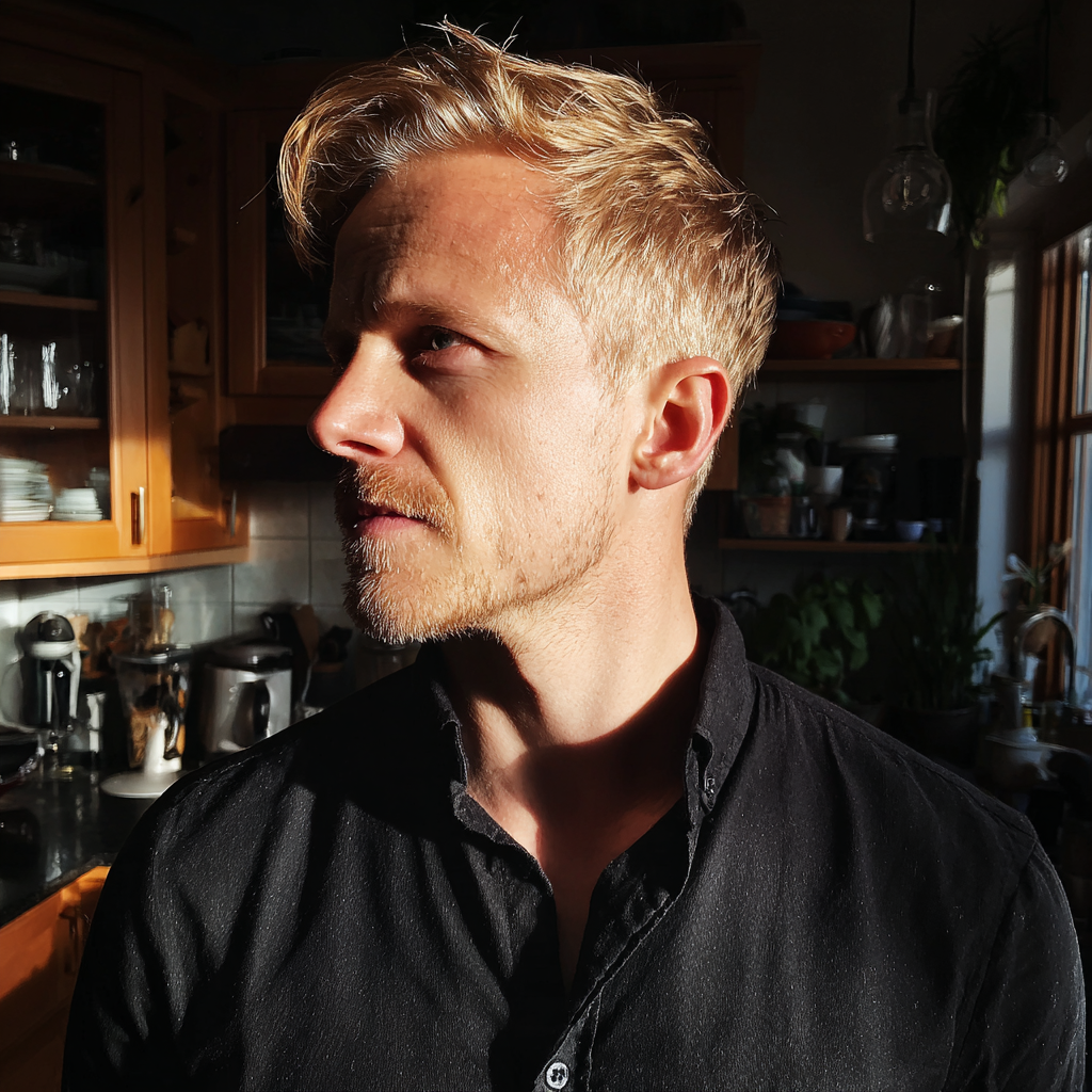 Ein Mann steht in einer Küche | Quelle: Midjourney