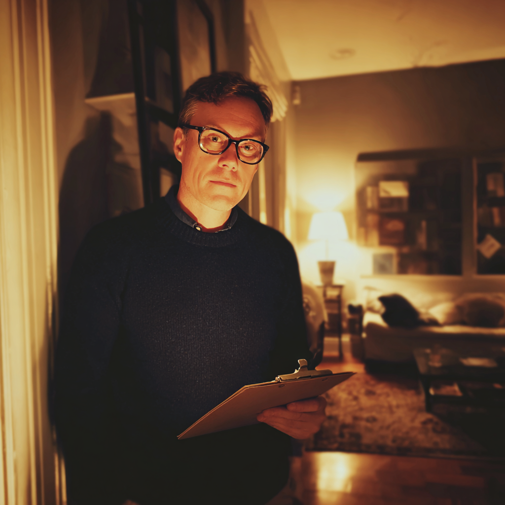 Ein Mann hält ein Klemmbrett | Quelle: Midjourney