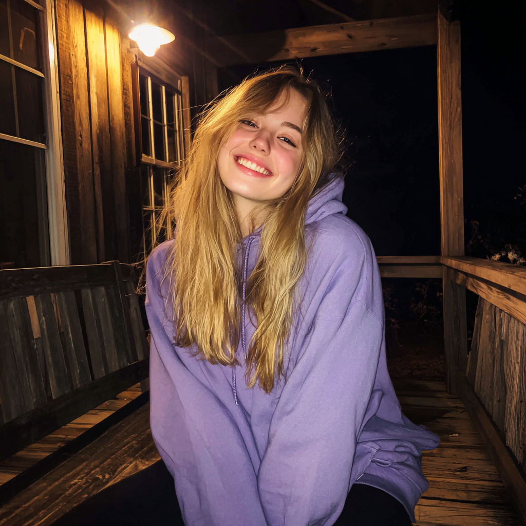 Ein Teenager-Mädchen, das draußen sitzt | Quelle: Midjourney