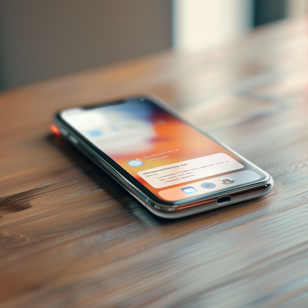 Smartphone mit Textbenachrichtigung | Quelle: Midjourney